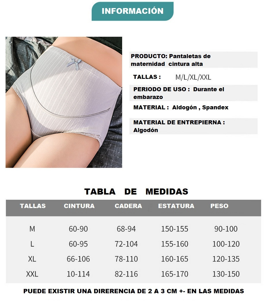 kit 3 Panty, Pantaletas de Embarazo Maternidad Ropa Interior - Ecart